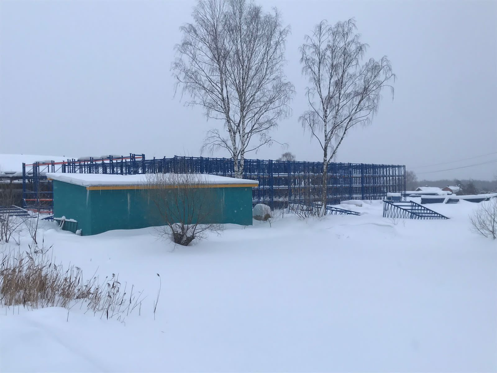 Монтаж самонесущего склада