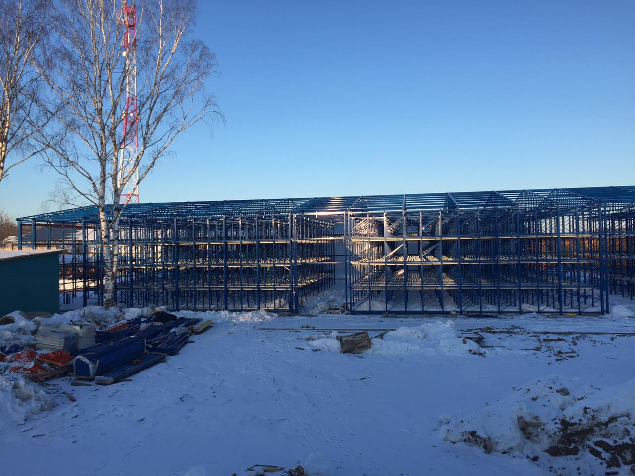 Монтажные работы самонесущий склад