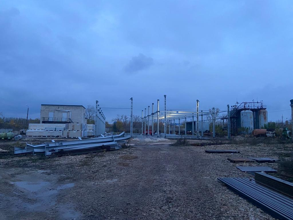 Монтаж каркаса ангара из ЛСТК