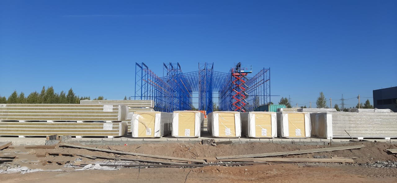 Строительство быстровозводимого склада на базе фронтальных стеллажей