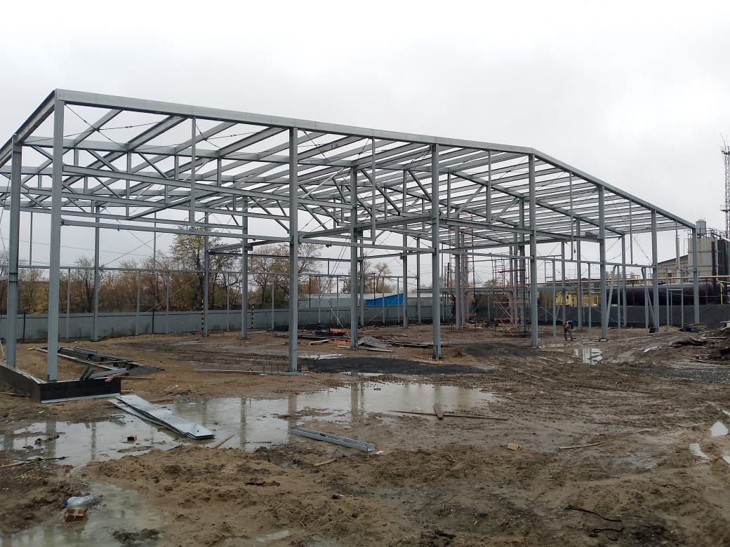 Монтаж гаража для транспорта из ЛСТК