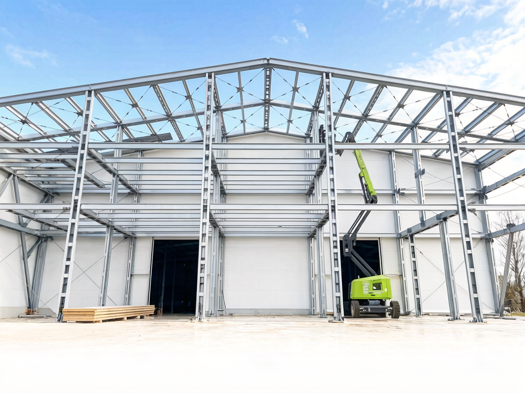 Монтаж здания из ЛСТК